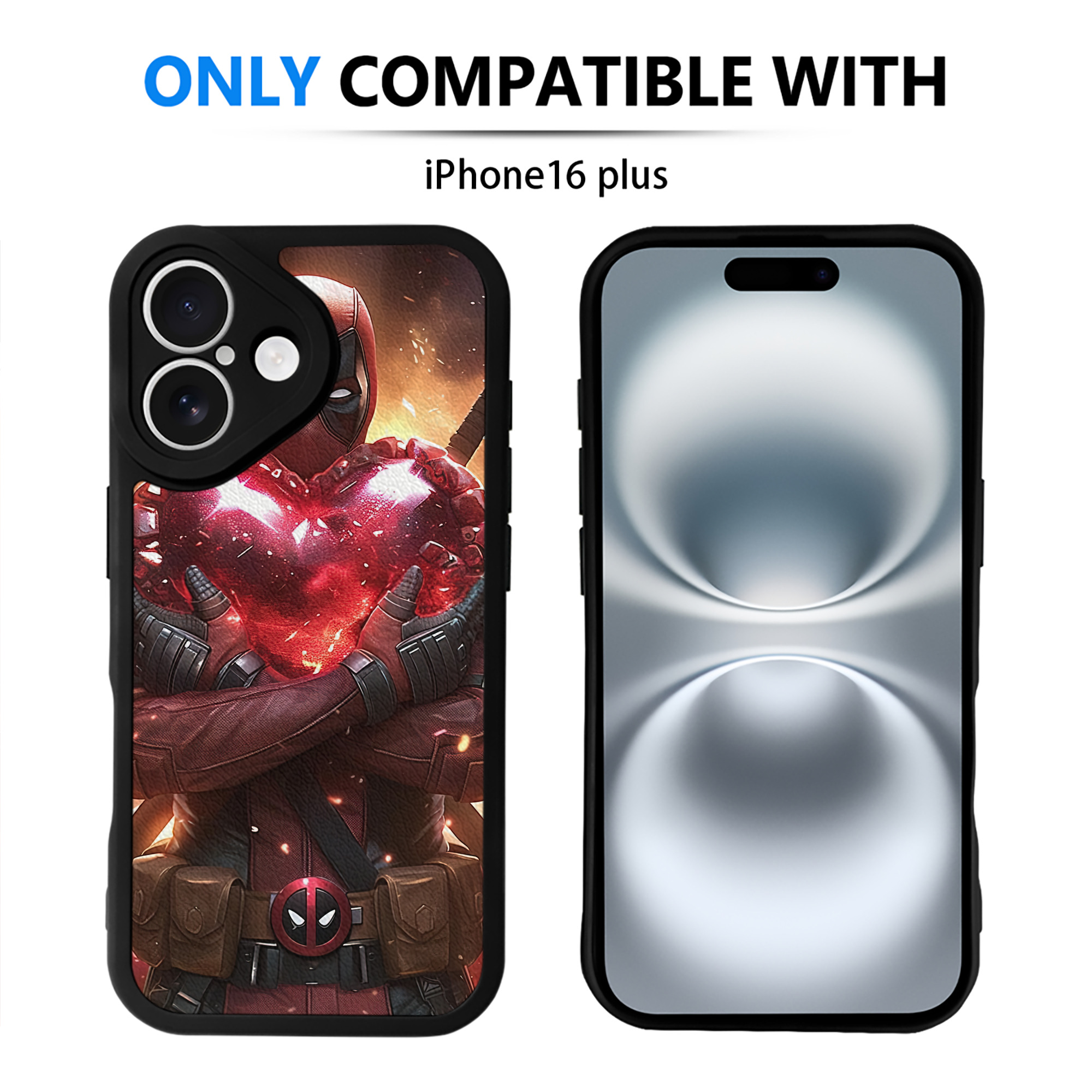 （画像用） Deadpool デッドプール 【iPhone 16シリーズ対応】シリコンスマホケース（レザー調） 材質：シリコン